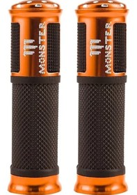 Resim Hightower Turuncu Motosiklet Grip Seti Alüminyum Gaz Kumandalı Evrensel Kaymaz Dayanıklı 