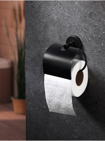 Resim Sas Haus Yapışkanlı Siyah Geniş Kapaklı Tuvalet Kağıtlığı Wc Kağıtlık Tuvalet Kağıdı Askısı 