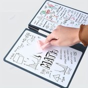Resim Sahte Deri Kapaklı A5 Yeniden Kullanılabilir Beyaz Tahta Defter - Taşınabilir Haftalık Planlayıcı, Matematik Formülleri & İllüstrasyonlar Temizçe Silinebilir, Kalem & Bez Dahil, Ofis & Okul İçin İdeal, Okul Defterleri 