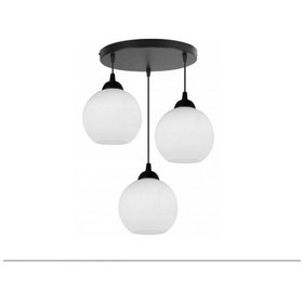 Resim Riolight Modern2,retro,vintage Opal Camlı 3xe27 Siyah Metal Gövde Siyah 