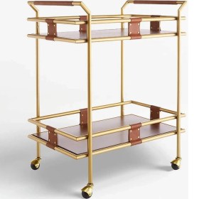 Resim Crate & Barrel Fae 2 Katlı Bar Arabası, Şık ve Fonksiyonel Depolama Çözümü 