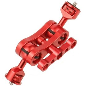 Resim Cbtx Kf30324 360 Derece Dönme Evrensel Sihirli Kol 1/4 "vida İplik Çift Balaj Adaptörü - Kırmızı 