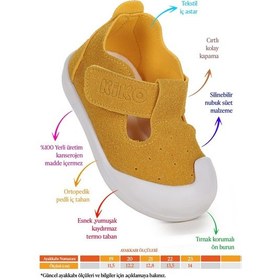 Resim Kiko Kids Elroy İlk Adım Bebe Cırtlı Kız Bebek Spor Ayakkabı Sarı 