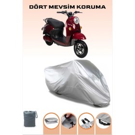 Resim Breen Gri Volta Vs-2 Uyumlu Motosiklet Brandası Scooter Brandası Güvenli Koruma 