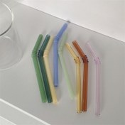 Resim 4 adet pipet, Cam pipet, Temizleme fırçası ile ısıya dayanıklı pipet, Süt Su Kokteyl İçme için pipet, Festival Parti Düğün Kokteyl Bar Plaj için dekoratif pipet, Mutfak gereçleri, Bar Parti Malzemeleri 