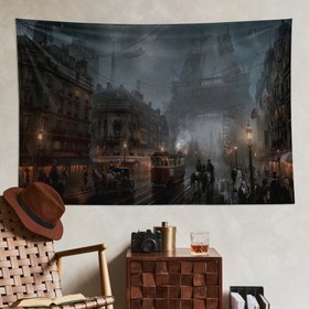 Resim Steampunk Paris Duvar Örtüsü - 60 cm x 90 cm 