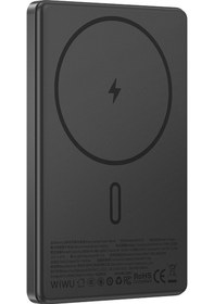 Resim Wiwu Wi-p072 Pd 20w M-safe Şarj Özellikli Ultra İnce Aramid Fiber Powerbank 15w 5000mah Siyah Siyah 