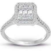 Resim Modern Tasarım 0.60 Ct Baget Kare Tektaş Yüzük 