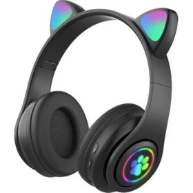 Resim Teknomila Kablosuz Bluetooth Kedi Kulak LED Işıklı Mikronlu Hafıza Kartı ve Aux Girişli 