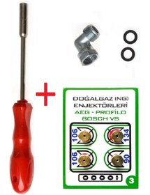 Resim GURKAN Tüpten Doğalgaza Dönüşüm Seti Doğalgaz Ocak Memesi Enjektörü 7 Mm Arçelik Beko Kumtel Bosch 