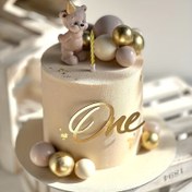 Resim Altın 'One' Akrilik Pasta Süsü 1. Yaş Doğum Günü Partisi İçin - Cupcake'ler ve Tatlılar İçin Mükemmel - Tüysüz, Cadılar Bayramı, Noel Etkinliği ve Parti Malzemeleri Cadılar Bayramı&Noel İçin Güç Gerektirmez 