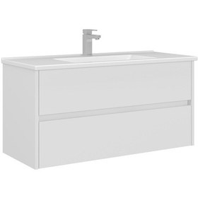 Resim Orka Arno 100 Cm Parlak Beyaz Çekmeceli Banyo Dolabı Alt Modül Lavabo Beyaz 