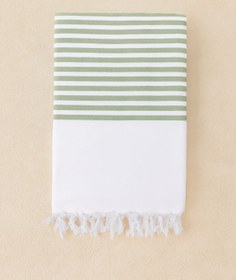 Resim İnce İmbat Peştamal Yeşil Çizgili 