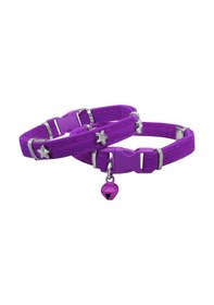 Resim Markapet Kadife Kedi Boyun Tasması Yıldızlı 20-32 Cm Mor 