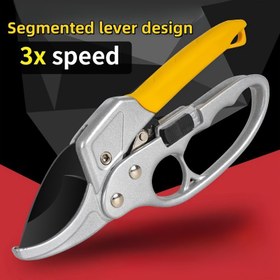 Resim 3X Hızlı Yüksek Karbonlu Çelik Budama Makası - SK5 Çelik Bıçaklar, Ergonomik Kaymaz Saplar, Dayanıklı Bahçe Makasları için Zorlanmadan Meyve Ağacı ve Bitki Budaması, Bahçeler ve Verandalar için Modern Tasarım, Yurt Bakımı | Yüksek Kaliteli İnşaat 