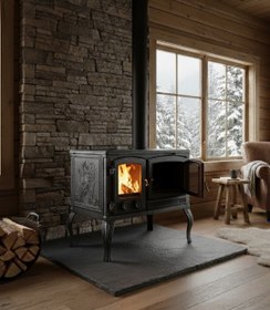 Resim Reyo Stove Ayder Fırınlı Kuzineli Döküm Şömine Soba 