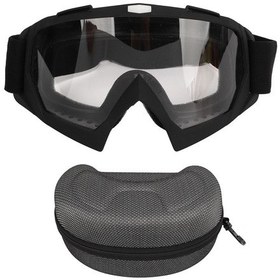 Resim Açık Hava Kayak Gözlükleri Spor Bisiklet Motosiklet Rüzgar Geçirmez Gözlükler Bisiklet Arazi Toz Geçirmez Gözlükler Mat Siyah Çerçeve Şeffaf Lens 