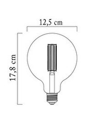 Resim Sylvania E27 7W - 55W G125 Rustik Led 2500K - Filamentli Led Ampul Sarı 