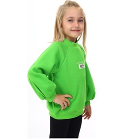 Resim Toontoy Kız Çocuk Baskılı Sweatshirt Fıstık Yeşili 