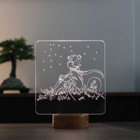 Resim Küçük Prens ve Yıldızlar Figürlü Dekoratif Hediye Led Masa Lambası | BYLAMP 