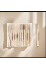 Resim RENK Tek Kullanımlık Bambu Pasta Tatlı Çatalı, Kokteyl Meyve Seçimleri 