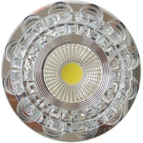 Resim Silver Kristal Cam Sıva Altı Spot Cob Led Armatür Beyaz Işıklı Silver 