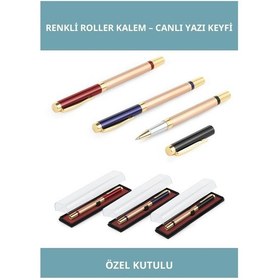 Resim Metal Renkli Roller Kalem Tasarım Hediyelik 13.5 Cm 1 Adet 