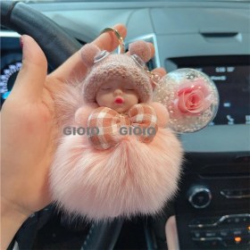 Resim Silver1 Gıoıo Yeni Ipek Eşarp Anahtarlık Kişiselleştirilmiş Inci Papyon Çanta Çekicilik Dokuma Anahtarlık (Yurt Dışından) 