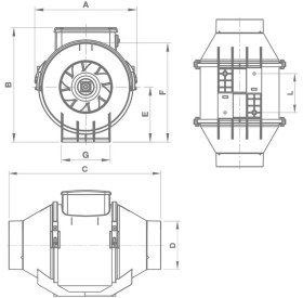 Resim Vortice Laboratuvar Kütüphane Zirai Dolap Havalandırma Fanı Lıneo 125 V0 M3/h 250/365 Ses 33.9/43 Max °c : 60 Agmair Agm Havalandırma Lineo 