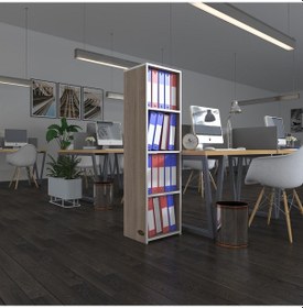 Resim Kenzlife Klasörlük Raflı Börteçin Crd 140 40 30 Kitaplık Ofis Arkalıksız Çok Renkli 