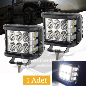 Resim Off Road LED Lamba Delici Yayıcı Beyaz-Beyaz Flaşlı Kare Sis Farı Projektör 45W 12 LED Metal Arazi Çalışma Lambası 1 Adet ONP0524 