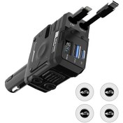 Resim Challenger Mech Mecha Tarzı 66w Dijital Ekranlı 4ü 1 Arada Hızlı Araç Şarj Cihazı İphone Ve Type-c Uyumlu Siyah 