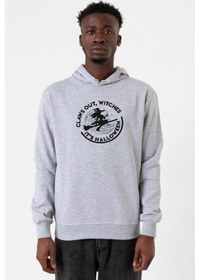 Resim Claws Out Witches Its Halloween Grimelanj Erkek Kapşonlu 3ip Sweatshirt Gri 