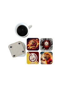 Resim Galatasaray Dekoratif Ahşap Bardak Altlığı Seti 0124 Çok Renkli 