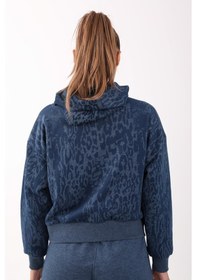 Resim Maraton Sportswear Oversize Kadın Kapşonlu Uzun Kol Basic Navymelanj Sweatshirt 21423-navymelanj 
