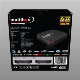 Resim Multibox Black Panter Android TV Box 4 GB Ram 32 GB Hafıza HD Çözünürlük ve Wi-Fi Bağlantı Özellikleri 