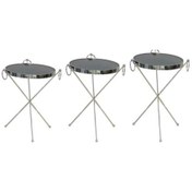 Resim Zigon Brc Küpe Model Sehpa Metal Gümüş Krom Renk Ayak Kırılmaz 