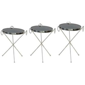 Resim Zigon Brc Küpe Model Sehpa Metal Gümüş Krom Renk Ayak Kırılmaz 