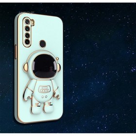 Resim MTK Moveteck Xiaomi Redmi Note 8 Uyumlu Uyumlu Kılıf Kamera Lens Korumalı Astronut Standlı 6d Sevimli Parlak Gold Kenarlı Altın Şerit Işlemeli Silikon Gezegen Uzay Yeni Moda Astronot 