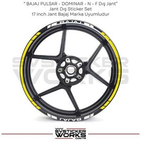 Resim Bajaj Sticker Jant Dış Şerit 16'lı Set Sticker Etiket 