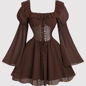 Resim Kadınlar İçin Şık Vintage A Kesim Elbise - Geniş Paça, Esnemez Kumaş, Resmi ve Günlük Kullanım - Ofis, Parti, Her Gün Giyim - Tüm Mevsimler İçin Zamansız Tasarım, Yüksek Kaliteli Malzeme, Klasik Tarz, Yetişkin Giysi 