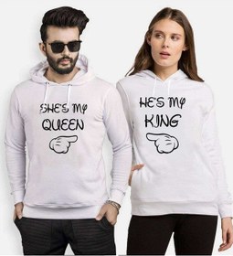 Resim Tshirthane My King Queen Sevgili Kombinleri Kapüşonlu Kombini 