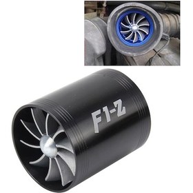 Resim F1-z Araba Paslanmaz Evrensel Süper Şarj Cihazı Çift Çift Türbin Hava Girişi Yakıt Tasarrufu Turbo Turbo Şarj Cihazı Fan Seti Kiti Siyah 