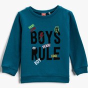 Resim Erkek Bebek Bisiklet Yaka Sweatshirt 