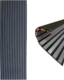Resim Decoala Akustik Duvar Paneli, Teak Rengi, Ses Yalıtımlı, Modern Stil, 60x275 cm, 9mm Kalınlık, Ahşap Görünümlü (Antrasit) 
