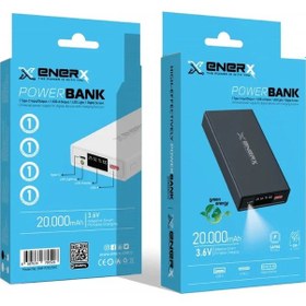 Resim Enerx Enr-p20188dt Powerbank 20.000 Mah Dijital Ekranlı Fenerli Usb+type-c 4.5a Beyaz Siyah 