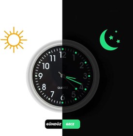 Resim DailyTech Aydınlık Araç Araba Tekne Bisiklet İçin Mini Kuvars Saat 