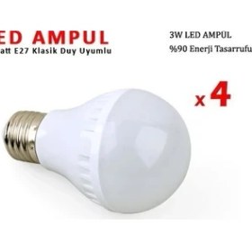 Resim Pazariz Wildlebend 3W Enerji Tasarruflu LED Ampul ( 4 Adet ) 