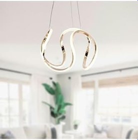 Resim TT AYDINLATMA TT306-35-FSR TT Aydınlatma (Sarı Işık) Kavis Modeli Fransız Sarı Kaplama Led Avize Rosegold 35 x 35 