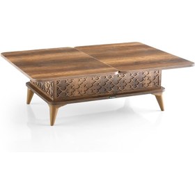 Resim Evistro Akıllı Laptop Sehpa Yemek Masası Orta Sehpa Ceviz - Antrasit 